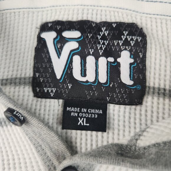 Vurt Hoodie Men's Extra Large Y2K Striped White Gray Hooded Sweatshirt Skater - Picture 8 of 12